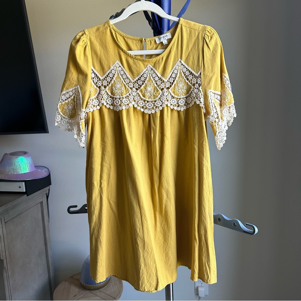 umgee mustard yellow dress size large